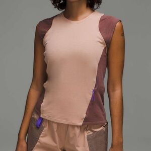 Lululemon Cap Sleeve Hiking Tank Top in Pink Clay / Dark Oxide